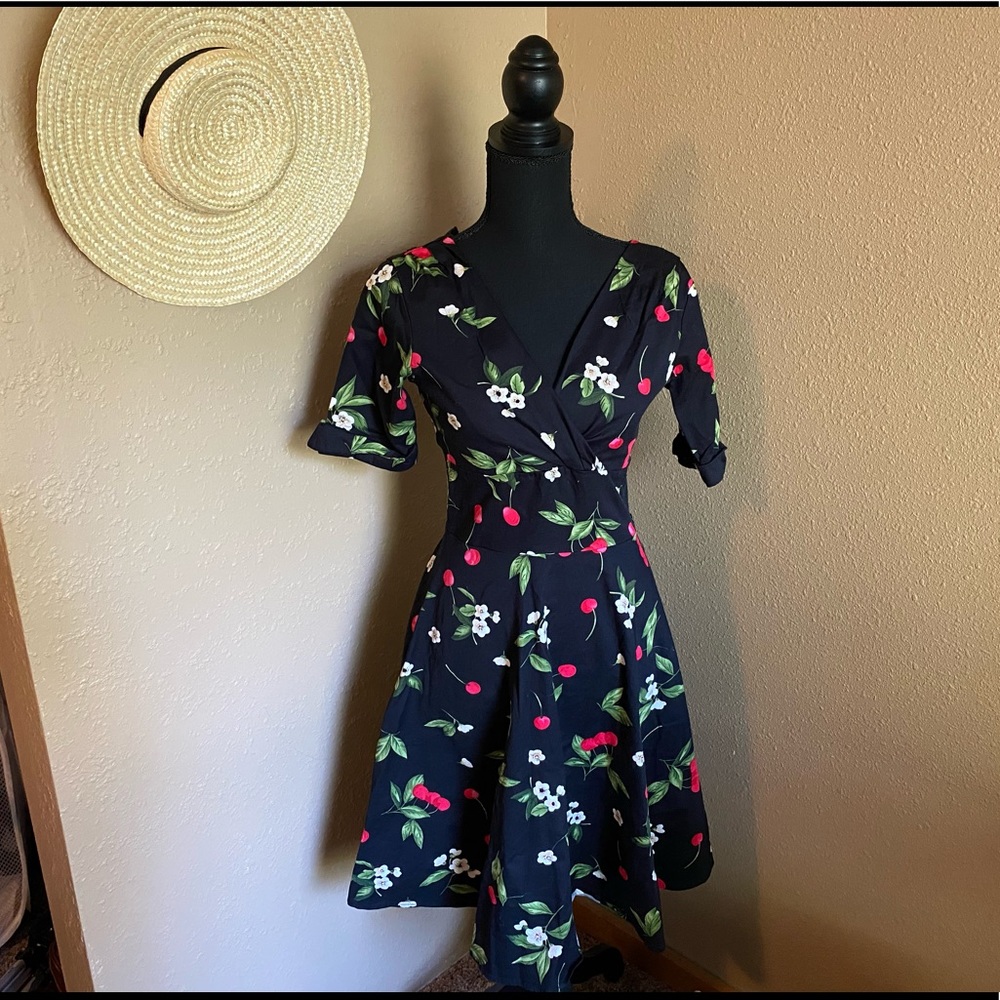 1940s/1950s Cherry Print Tea/Cocktail Dress